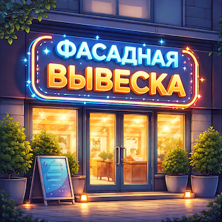Вывеска из акрила, вырезанная лазером